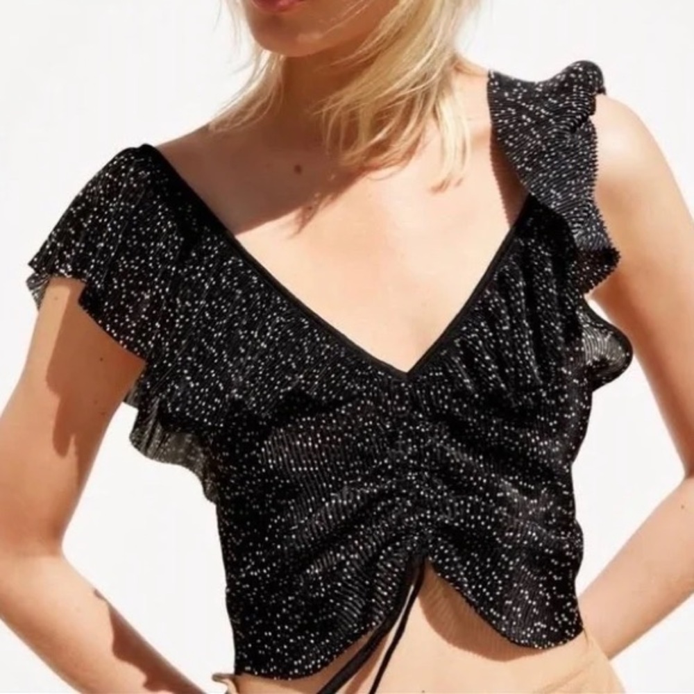 Express Polka Dot Cropped Top/ Blouse